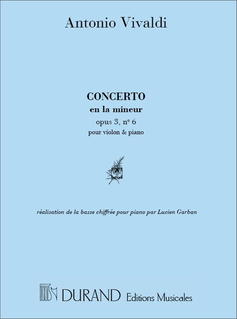 Concerto Op 3 N 6 En La M Violon-Piano